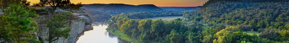 Afterglow from near Calico Rock on the White River in Arkansas.